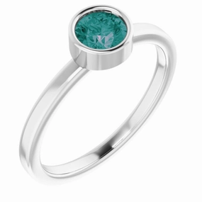 Platinum 5 mm Lab-Grown Alexandrite Ring Hard Surface