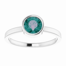 Platinum 6 mm Lab-Grown Alexandrite Ring Hypoallergenic Craft