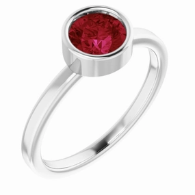 Platinum 6 mm Lab-Grown Ruby Ring Gifting Moment Comfortable Piece
