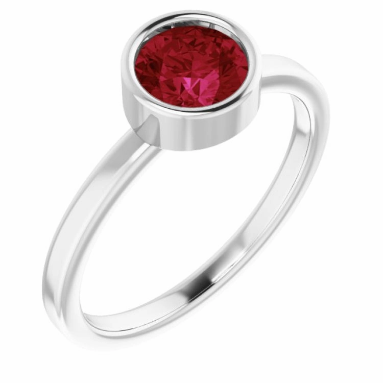 Platinum 6 mm Lab-Grown Ruby Ring Gifting Moment Comfortable Piece