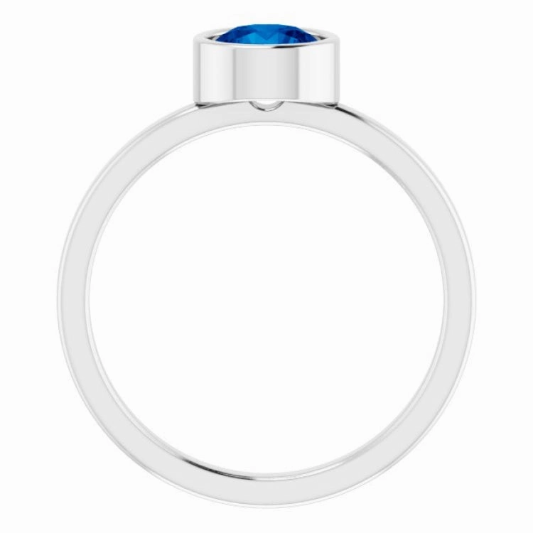 Value Piece Youthful Accessory Platinum 6 mm Natural Blue Sapphire Ring