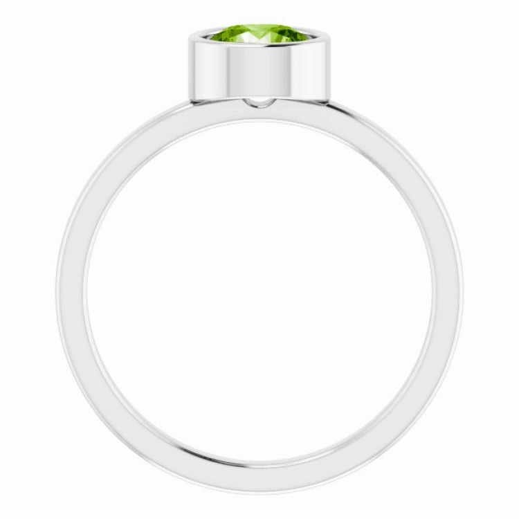 Daily Expression Platinum 6 mm Natural Peridot Ring