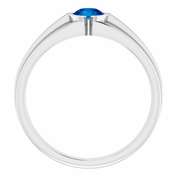 Platinum Lab-Grown Blue Sapphire Ring Wonderful Ornament