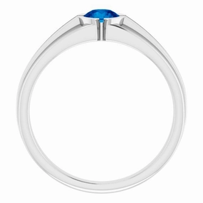 Platinum Lab-Grown Blue Sapphire Ring Wonderful Ornament