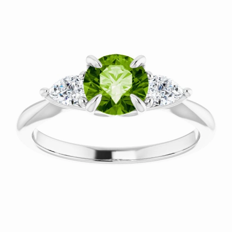 Platinum Natural Peridot & 1/4 CTW Natural Diamond Ring Seasonal Trend