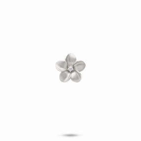 Plumeria Pendant in White Gold with Diamond - 11mm Fine Accent