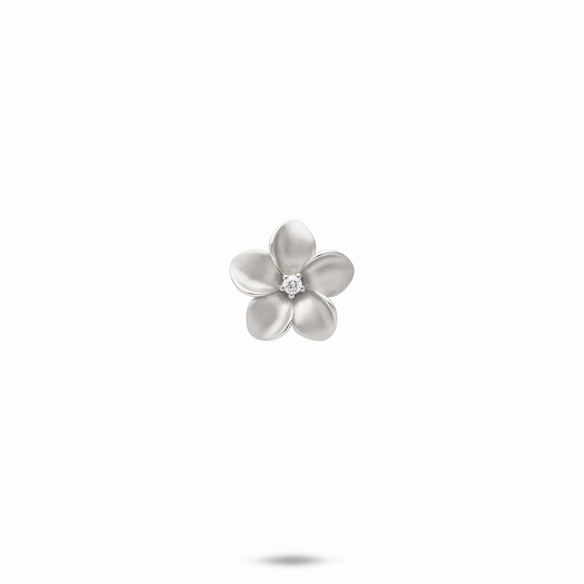 Luxe Accent Office Ready Plumeria Pendant in White Gold with Diamond - 11mm