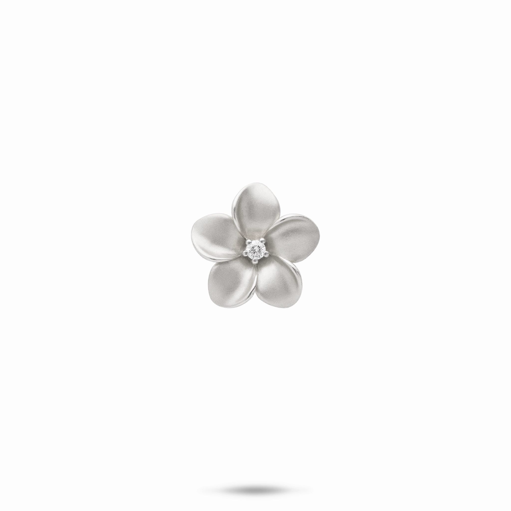 Unique Craft Vogue Touch Plumeria Pendant in White Gold with Diamond - 13mm