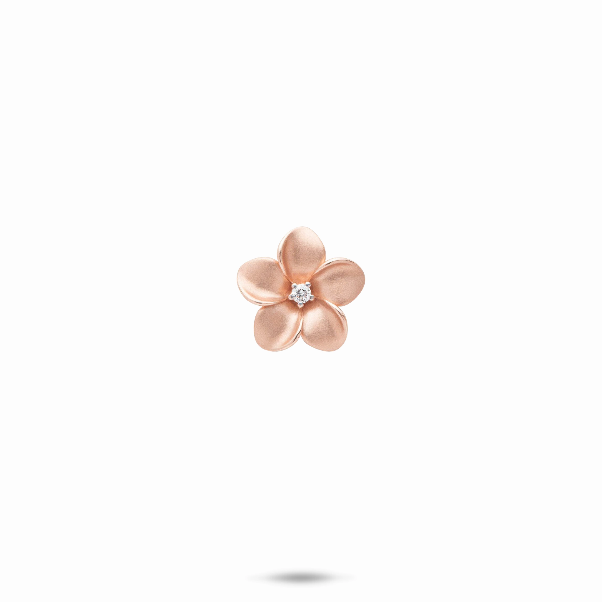 Pure Form Plumeria Pendant in Rose Gold with Diamond - 11mm