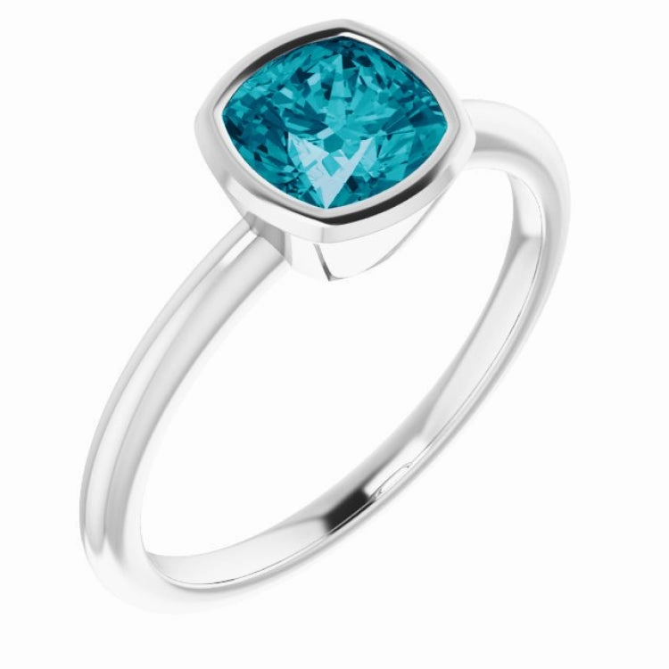 Platinum Natural London Blue Topaz Ring Affordable Gift Superior Work