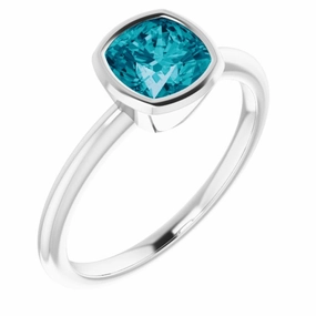 Platinum Natural London Blue Topaz Ring Affordable Gift Superior Work