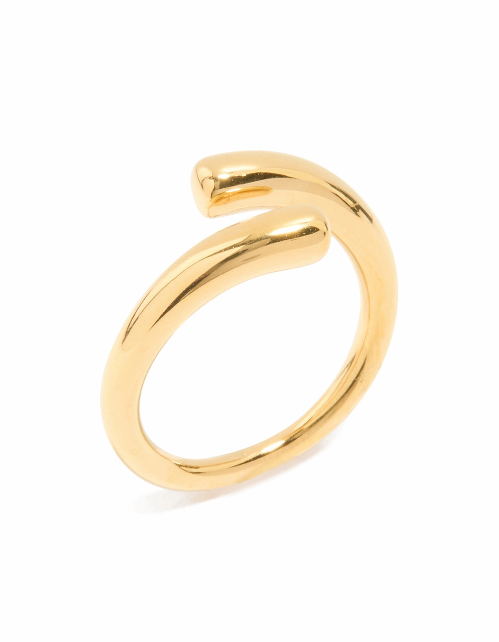 Exquisite Style Elegant Style Waterproof Gold Plated Stainless Steel Swirl Wrap Ring