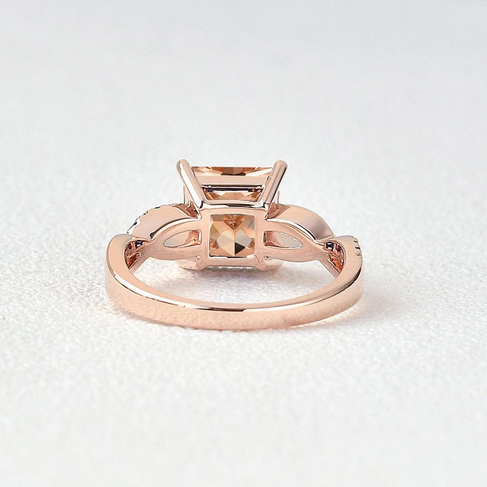 Signature Gift Princess Cut Morganite & Sapphire Infinity Rose Gold Ring