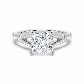Urban Flair Unique Vibe Princess Cut Split Shank Moissanite Engagement Ring