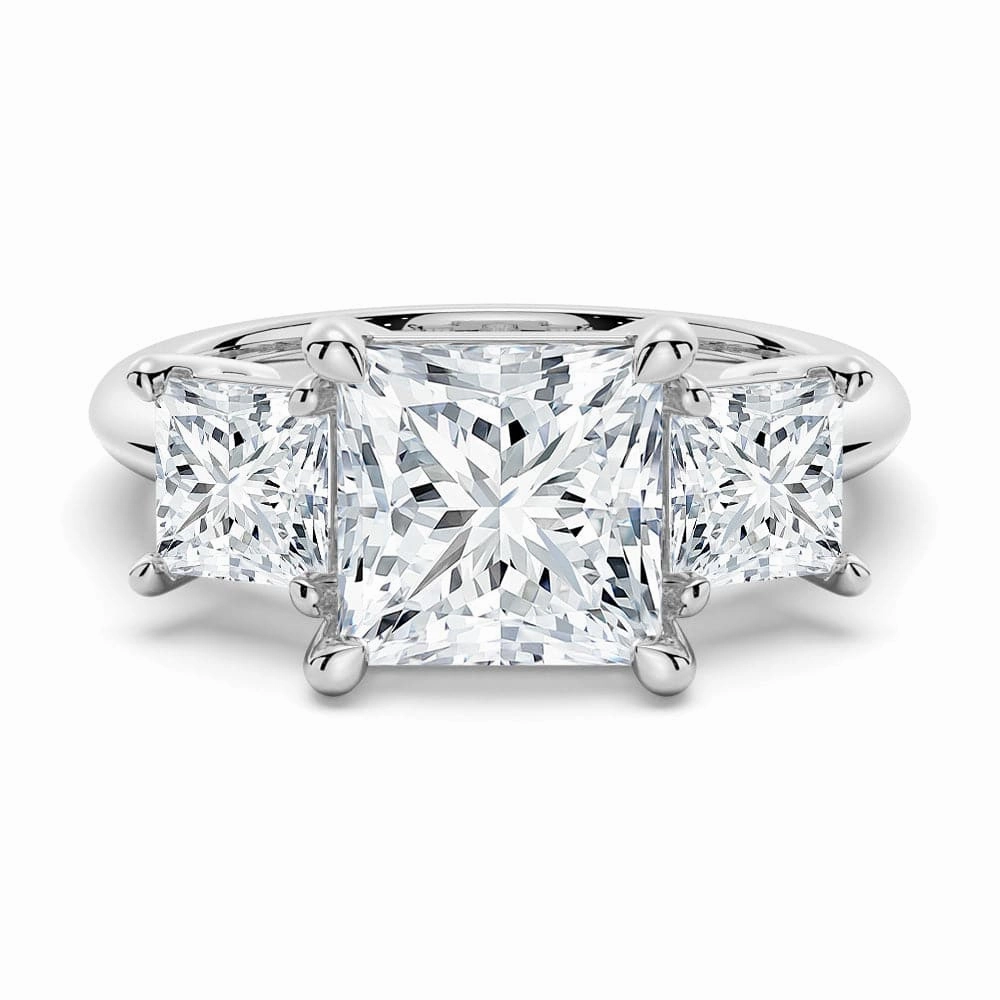 Date Ready Sophisticated Vibe Princess Cut Three Stone Moissanite Engagement Ring