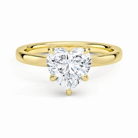 Classic Solitaire Heart Shaped Moissanite Engagement Ring Sculpted Sparkle