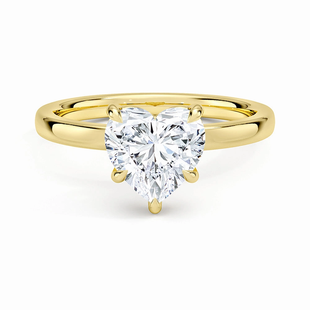 Classic Solitaire Heart Shaped Moissanite Engagement Ring Statement Piece Fashion Collection