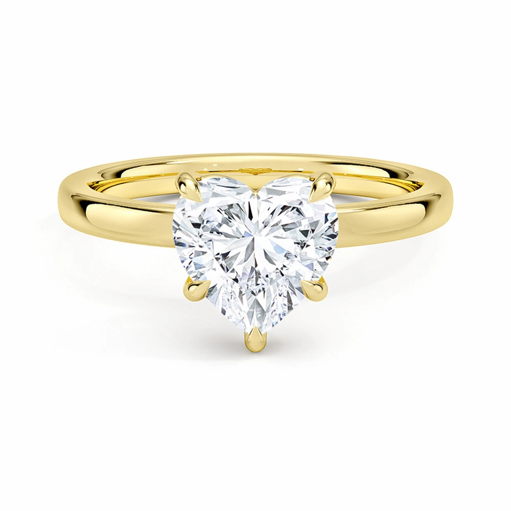 Opulent Design Classic Solitaire Heart Shaped Moissanite Engagement Ring