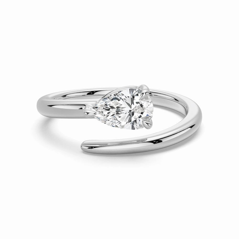 Refined Classic Pear Shaped Lab Grown Diamond Promise Ring Glow Up Look Gleaming Form