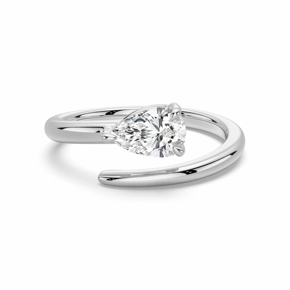 Understated Style Fine Detail Refined Classic Pear Shaped Lab Grown Diamond Promise Ring