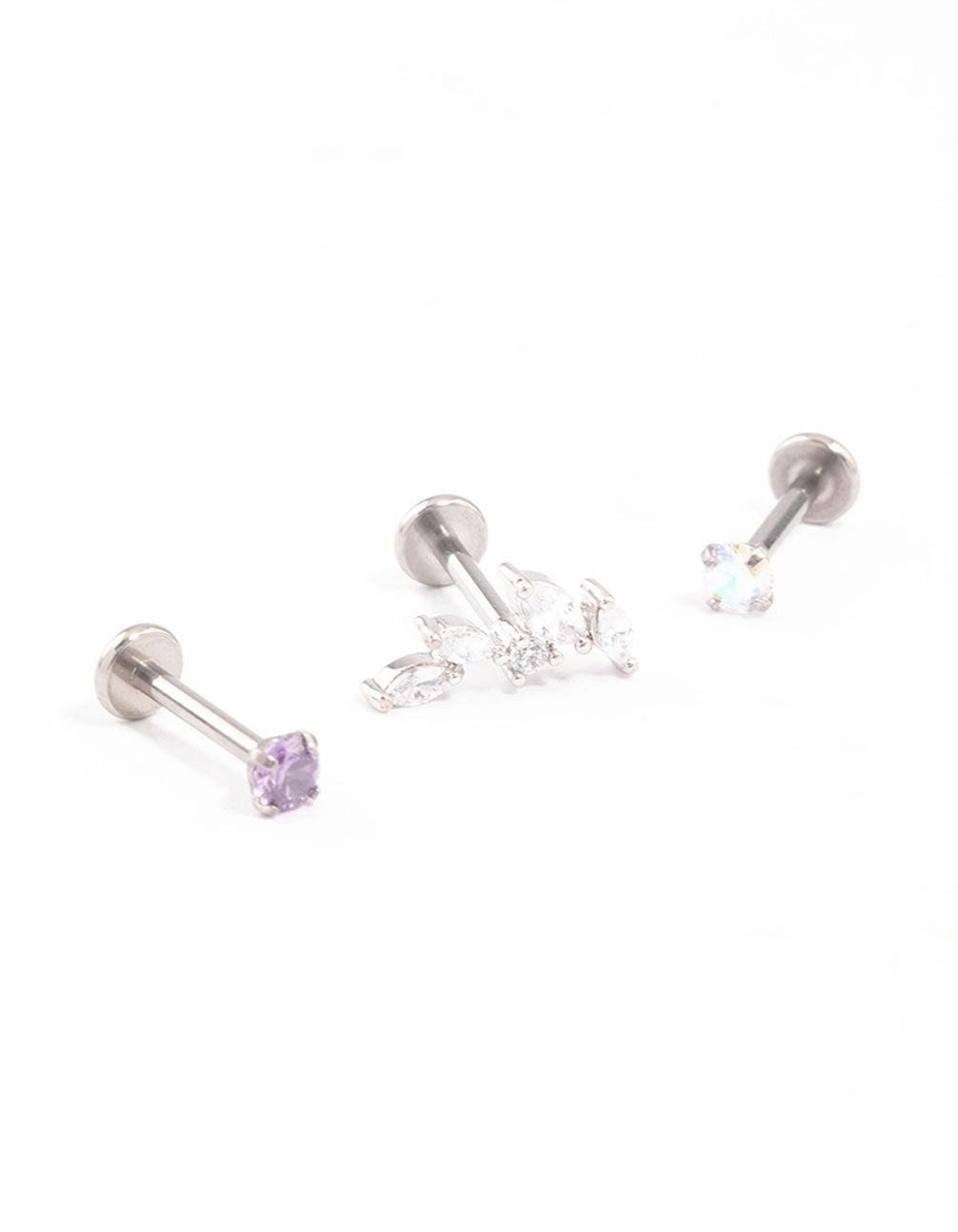 Titanium Cubic Zirconia Marquise Leaf Flat Back Pack Subtle Detail