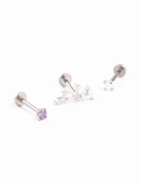 Titanium Cubic Zirconia Marquise Leaf Flat Back Pack Subtle Detail