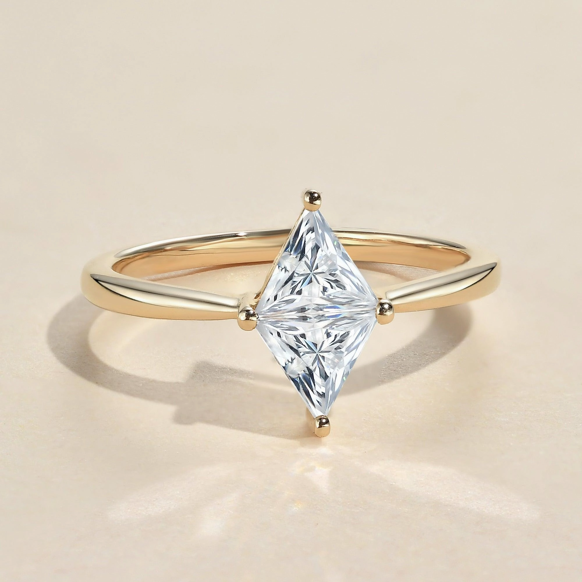 1.0ct Triangle Cut Moissanite Classic Solitaire Ring Artistic Art