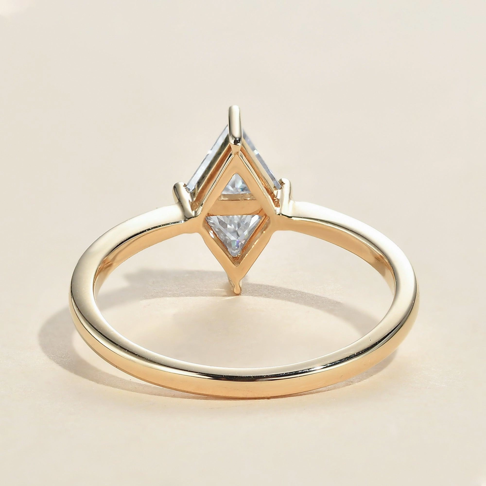 1.0ct Triangle Cut Moissanite Classic Solitaire Ring Chic Item Artisan Statement