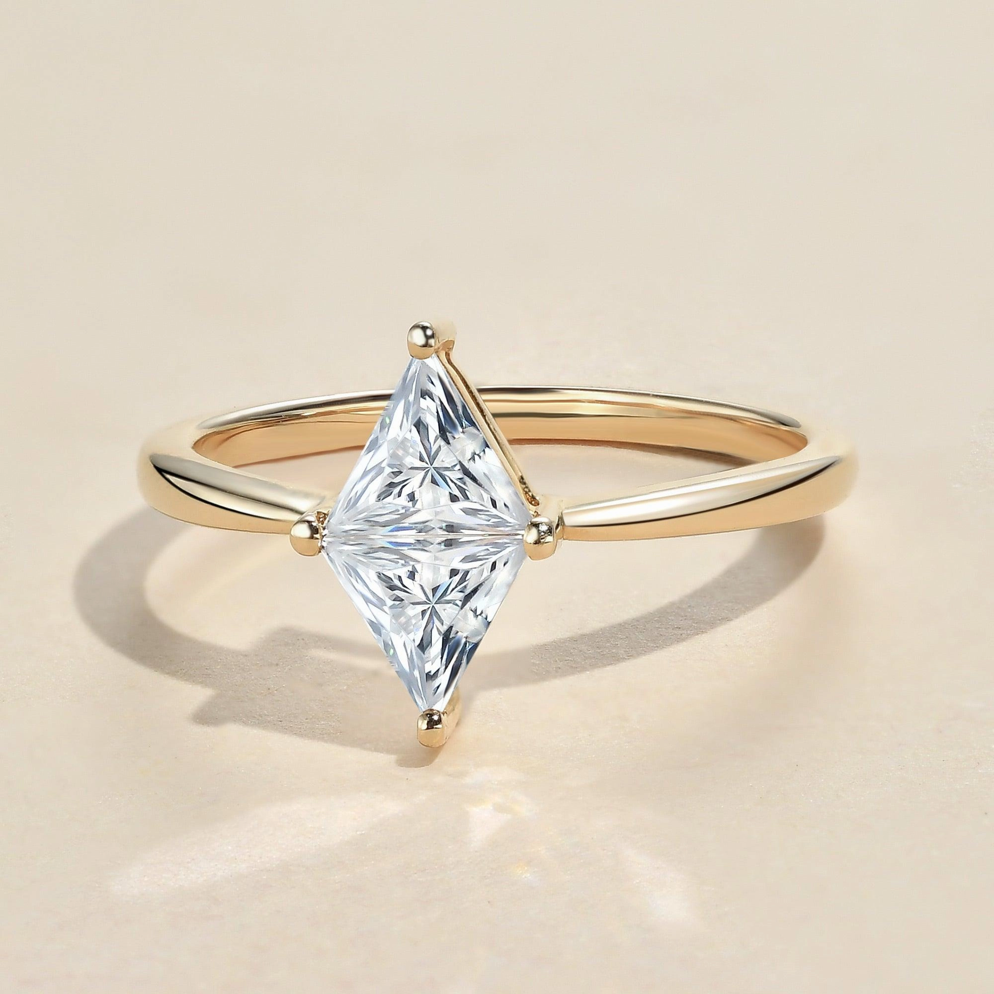 Charming Glow 1.0ct Triangle Cut Moissanite Classic Solitaire Ring
