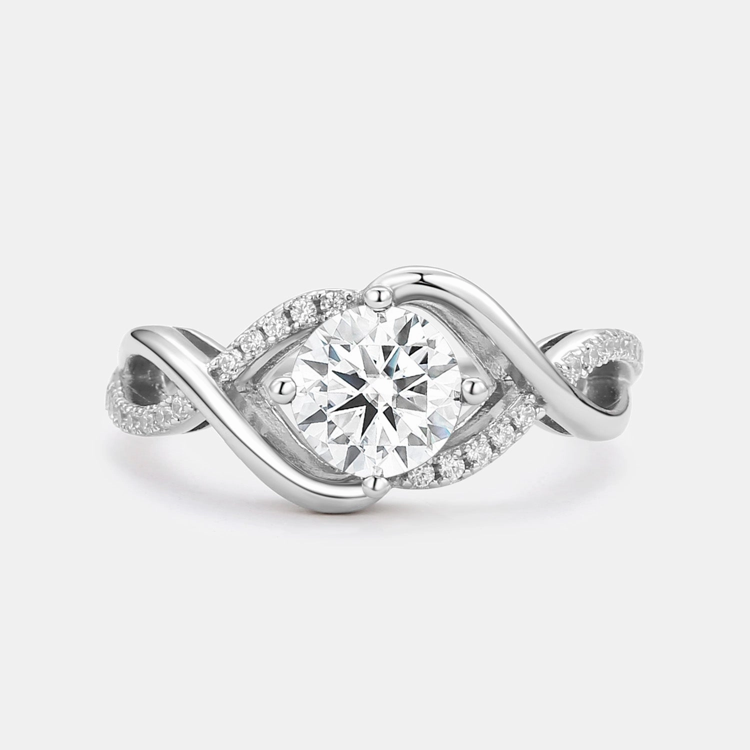 Round Cut Moissanite Classic Infinity Engagement Ring Chic Choice