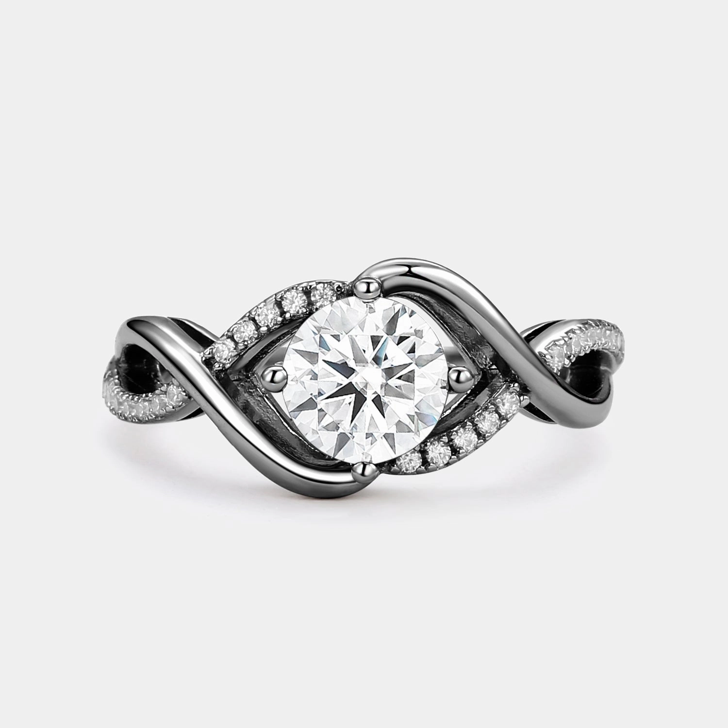 Iconic Accessory Round Cut Moissanite Classic Infinity Engagement Ring