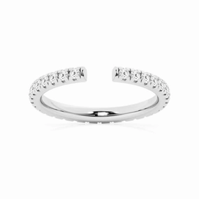 Round Lab Grown Diamond French Pav?? Open Wedding Ring Romantic Edge