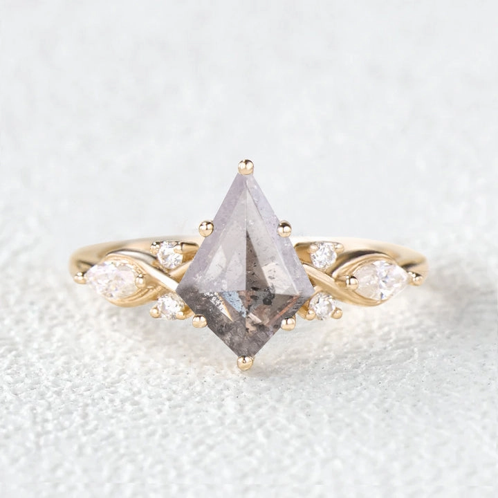 Bendable Item Salt and Pepper Diamonds Infinity Stacking Engagement Ring