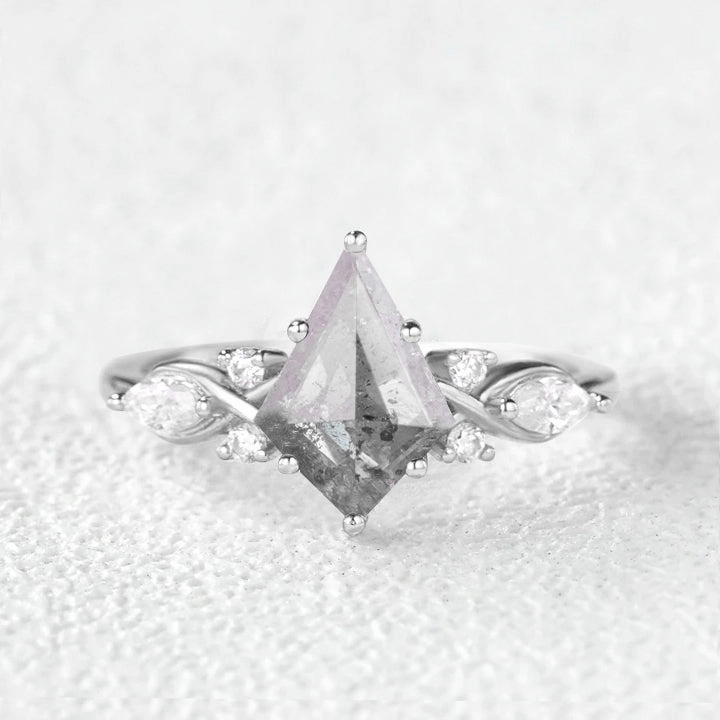 Salt and Pepper Diamonds Infinity Stacking Engagement Ring Family Celebration Special Day