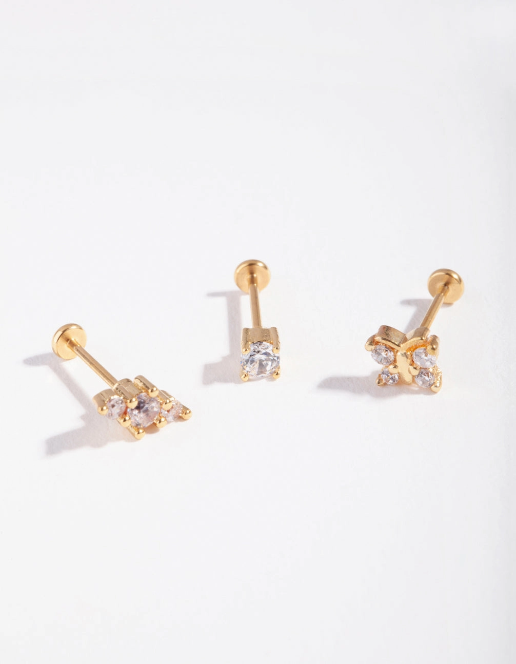 Urban Touch Gold Plated Surgical Steel Fine Butterfly Flat Back Pack