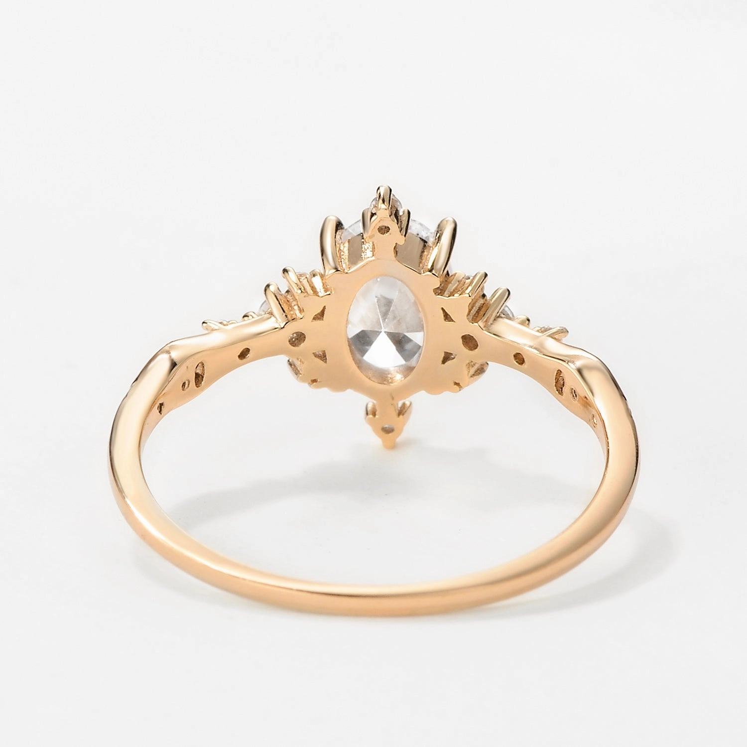 Chic Accessories Moissanite Yellow Gold Stacking Vintage Engagement Ring