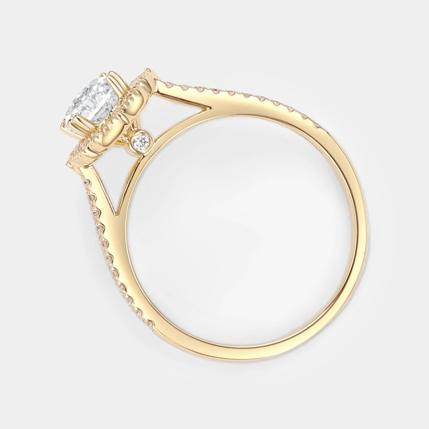 Antique Halo Oval Moissanite White Gold Engagement Ring Showcase Piece Sister Present