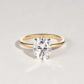 Silhouetted Shine 1.5ct Oval 4-Prong Moissanite Classic Solitaire Ring