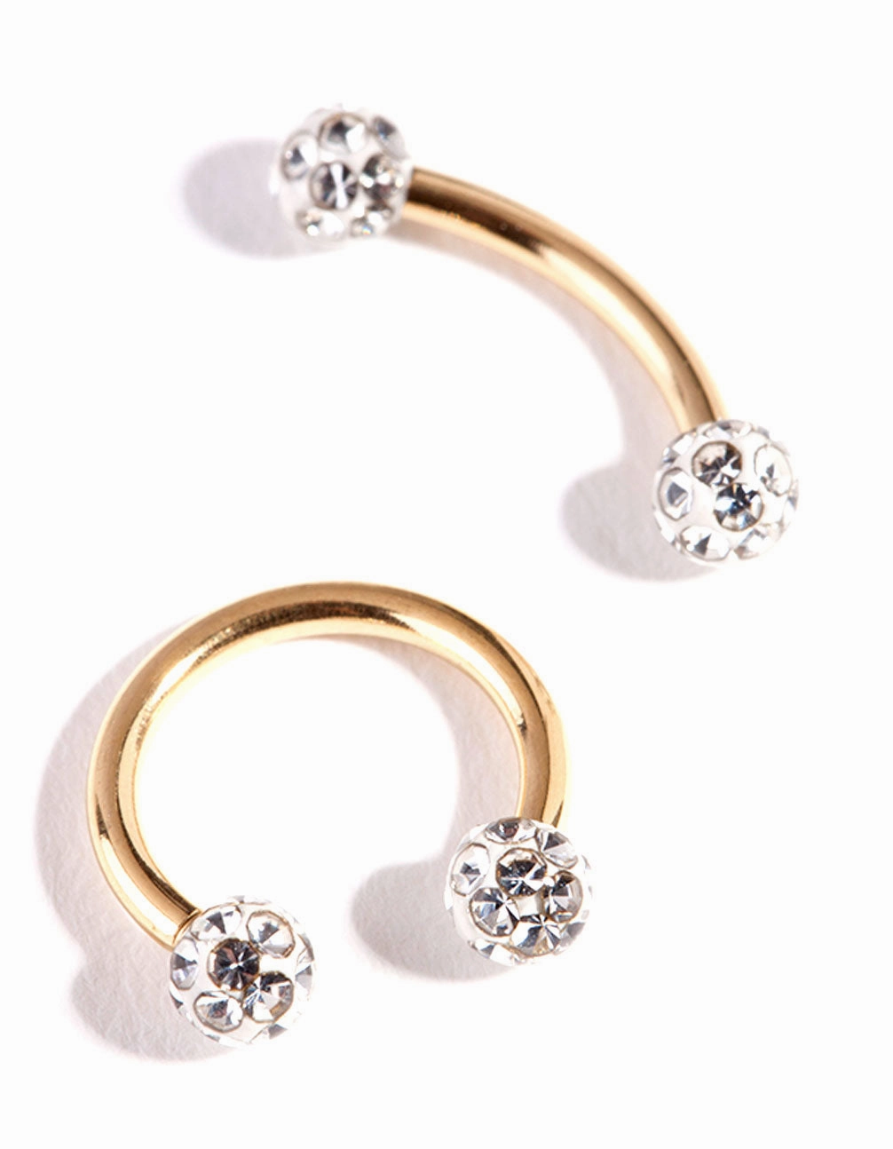 Vibrant Sparkle Surgical Steel Gold Horseshoe Earring Pack