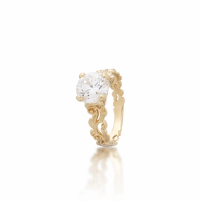 Living Heirloom Solitaire Lab Grown Diamond Engagement Ring in Gold Glam Touch Festival Outfit