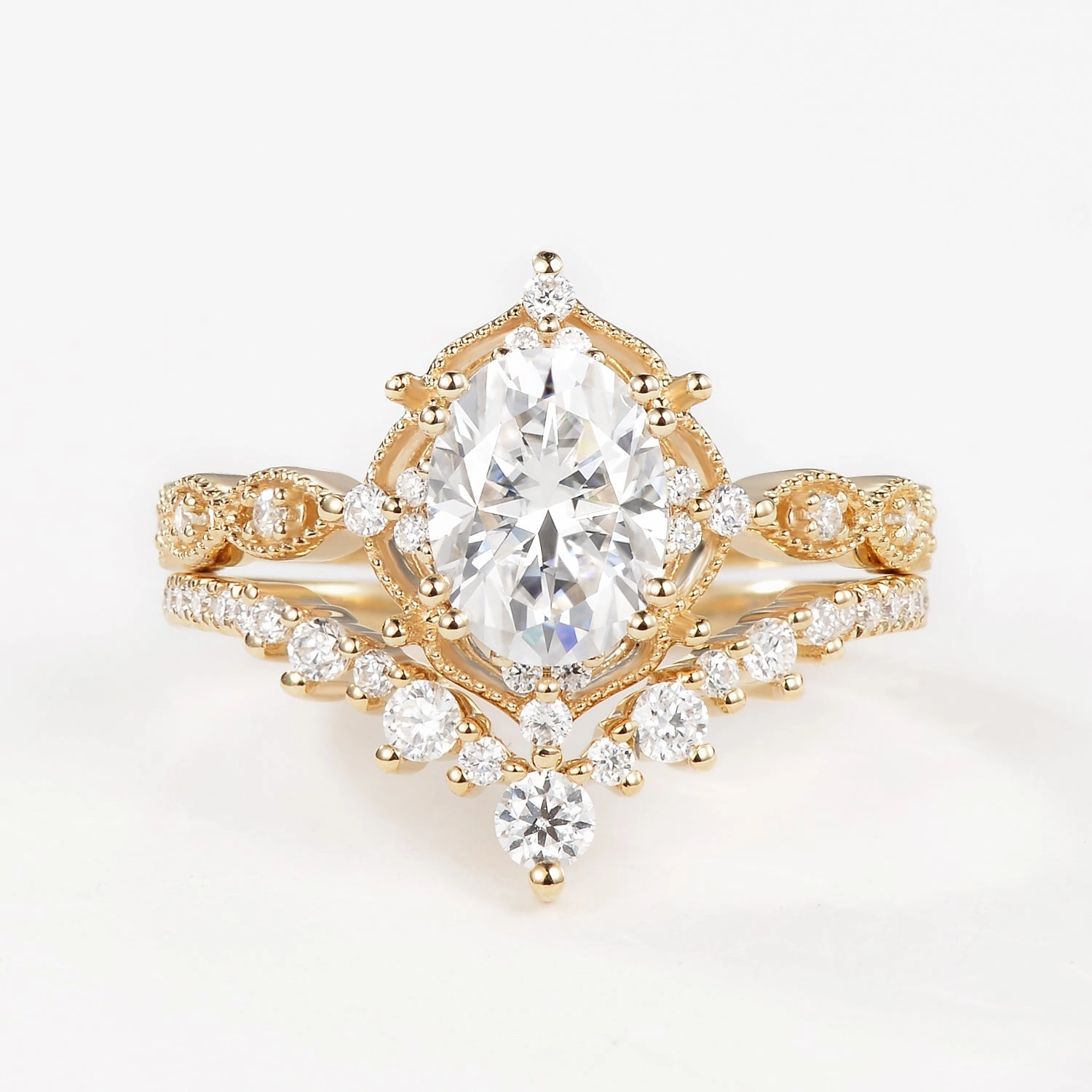 Charming Stones Sophisticated Shine Signature Vintage - Oval Cut Vintage Ring Set 2pcs - Charlotte