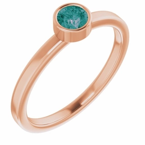 Budget Piece 14K Rose 4 mm Lab-Grown Alexandrite Ring