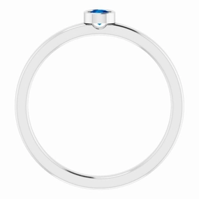 14K White 3 mm Lab-Grown Blue Sapphire Ring Superior Expression Personal Statement