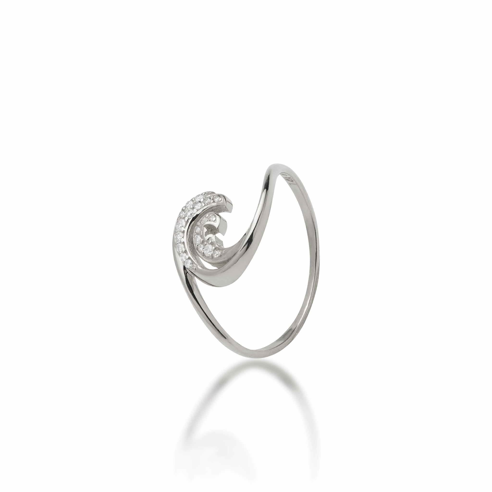 Nalu Ring in White Gold with Diamonds - 12mm Minimal Mood