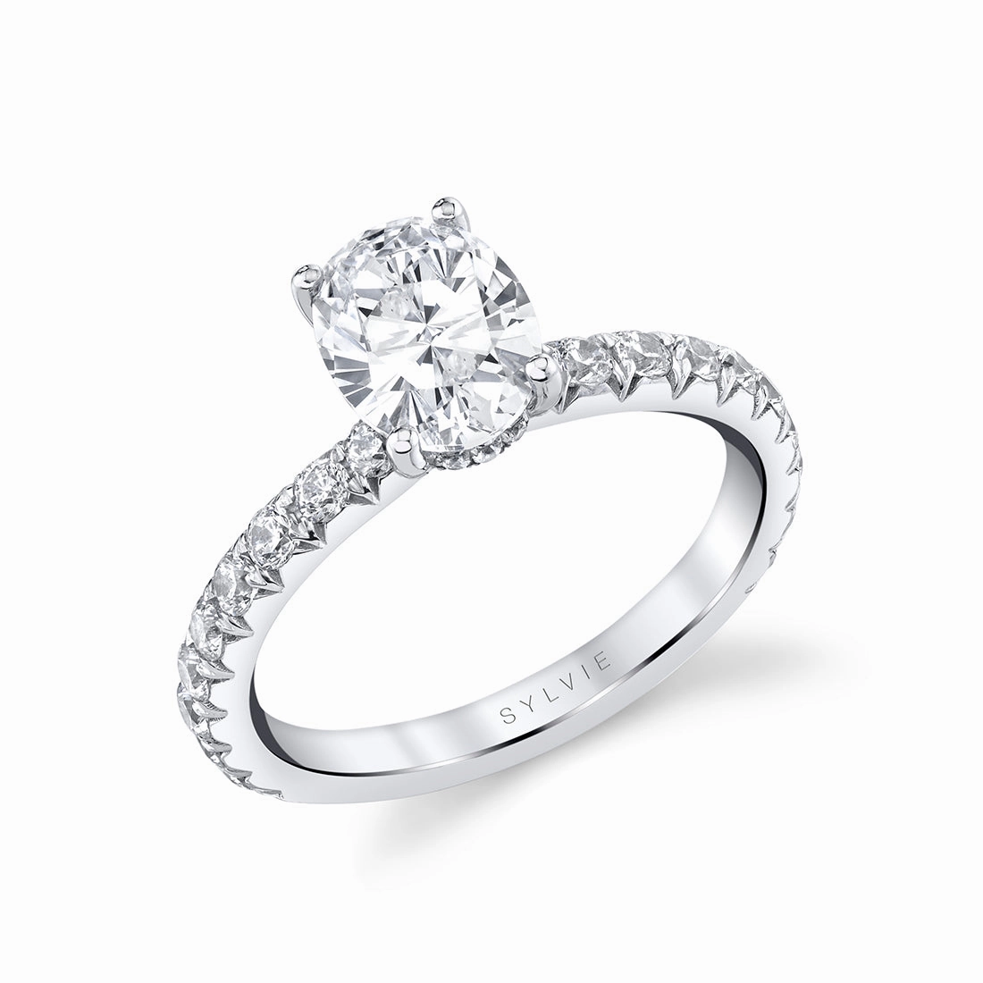 14K White Gold Oval Cut Classic Engagement Ring Everyday Sparkle