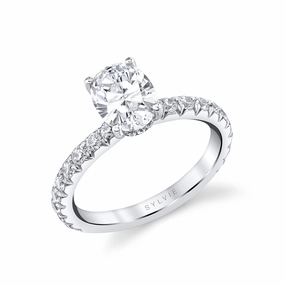 14K White Gold Oval Cut Classic Engagement Ring Everyday Sparkle