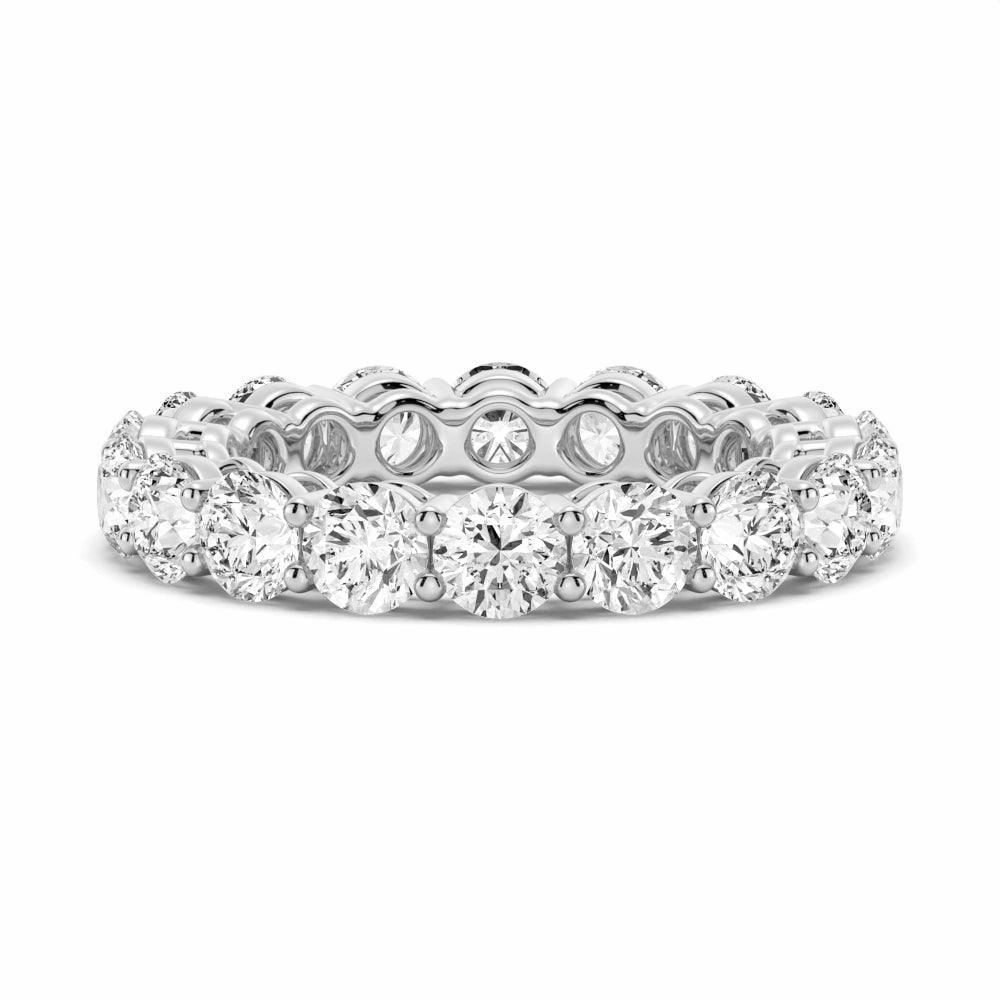 5.4 CT. Shared Prong Round Moissanite Eternity Band Everyday Finish Sparkling Detail