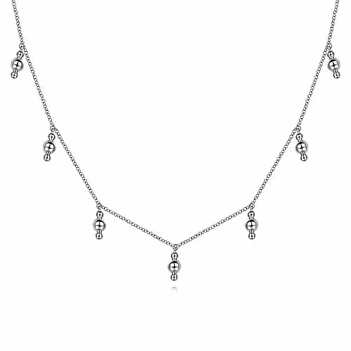 Effortless Glow Impeccable Finish 925 Sterling Silver Beads Droplet Necklace