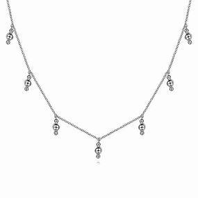 Effortless Glow Impeccable Finish 925 Sterling Silver Beads Droplet Necklace