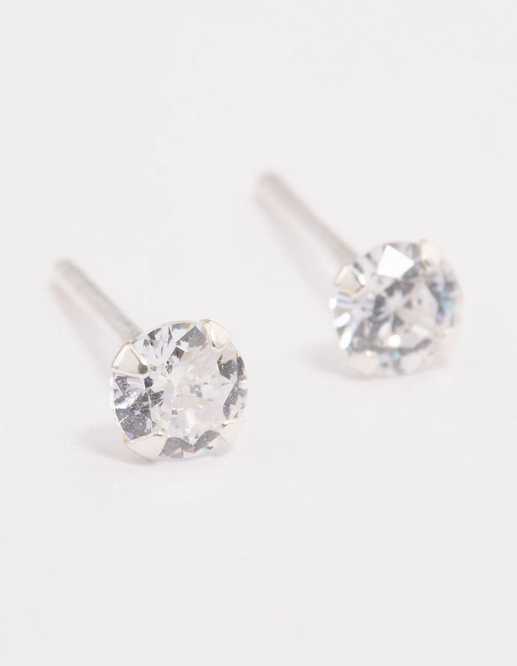 Striking Detail Trendy Pieces Sterling Silver Cubic Zirconia Crystal Stud Earrings